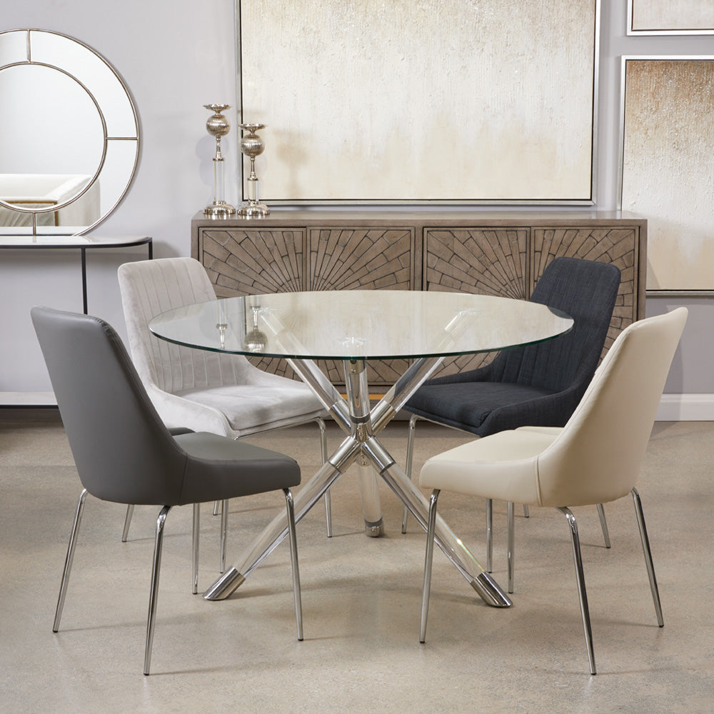 MOIRA CHAIR White PU CHROME LEGS | InSTYLE Home & Rugs
