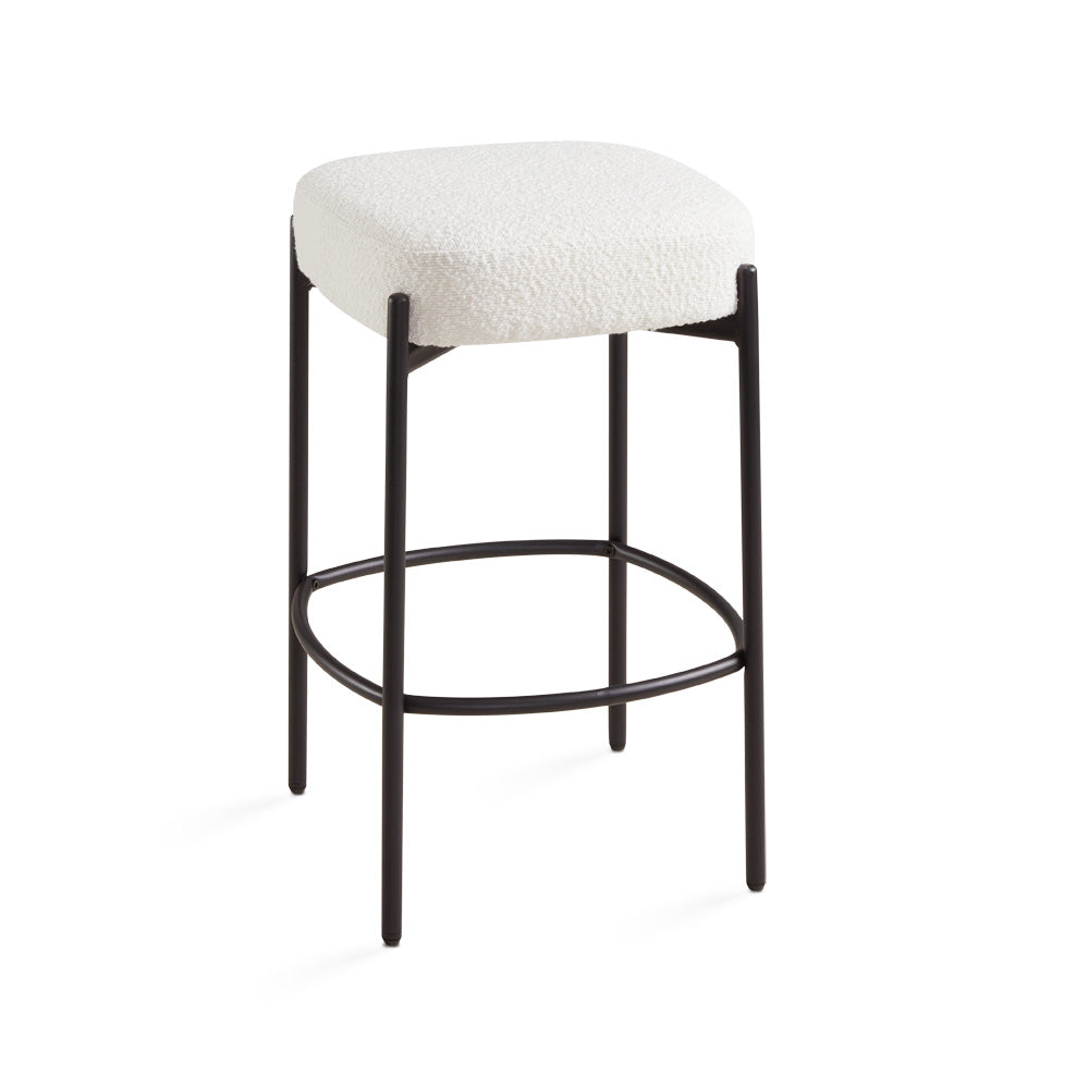 Baylor Counter Stool white boucle - modern white counter stool | Image 1 | InSTYLE Home & Rugs