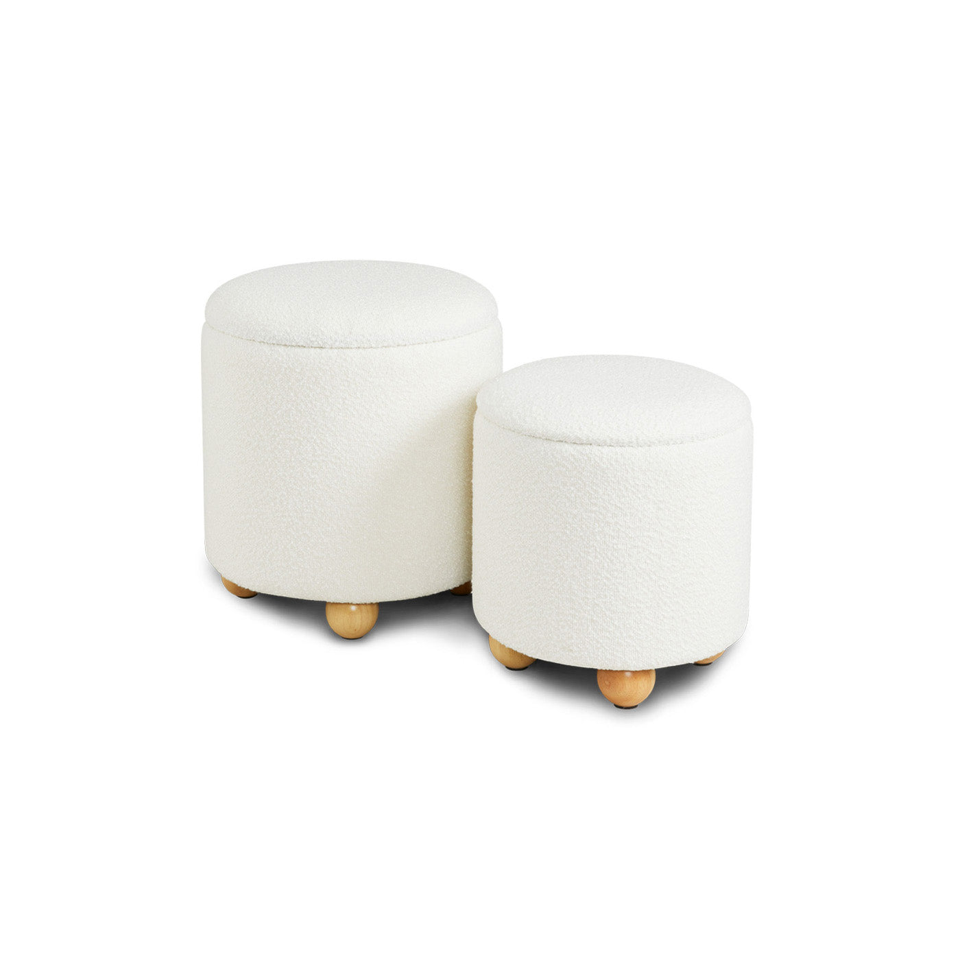 BENEDICT Storage Ottomans (Set of 2) GY-OT-1424-2 Ivory boucle - comfortable ottomans for any room | Image 2 | InSTYLE Home & Rugs