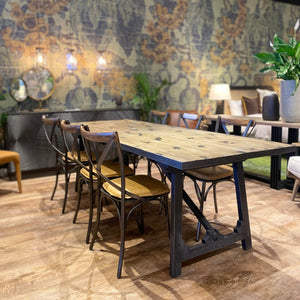 Metal Crossback Chair with Cognac Seat Cushion - durable construction for long-lasting use | Image 6 | InSTYLE Home & Rugs