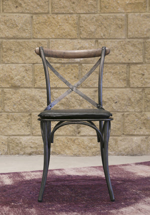 Metal Crossback Chair with Black Seat Cushion - comfortable seating for dining and office spaces | Image 5 | InSTYLE Home & Rugs