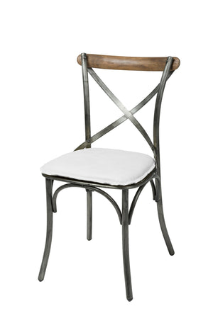 Metal Crossback Chair with White Seat Cushion - variety of styles from classic to contemporary | Image 1 | InSTYLE Home & Rugs