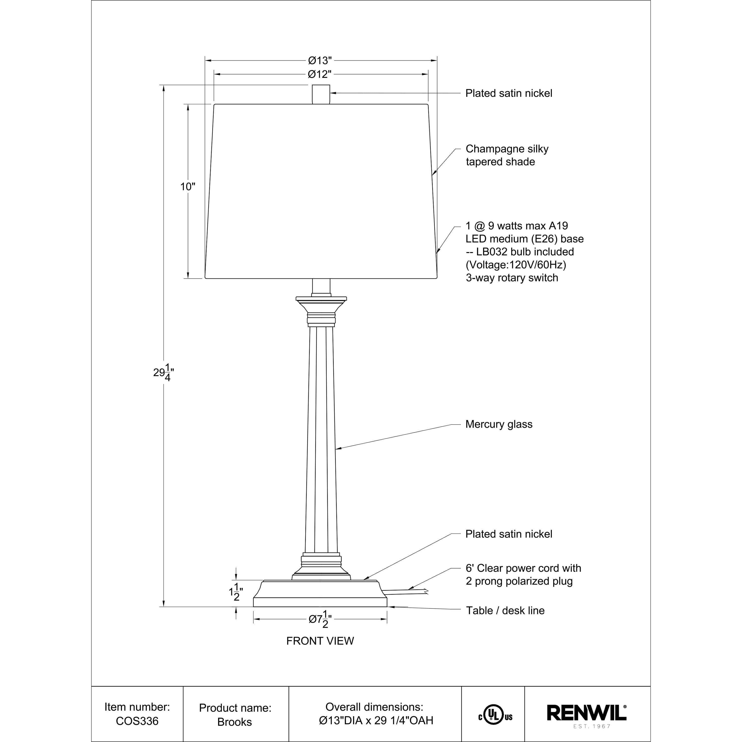 Brooks COS336 - from table lamps to chandeliers and floor lamps | Image 5 | InSTYLE Home & Rugs