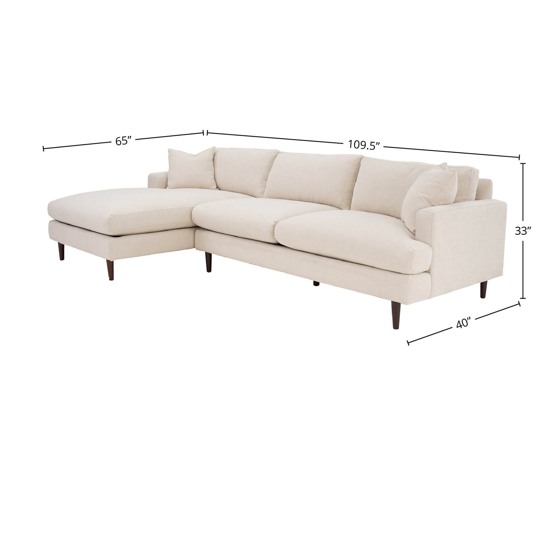 Custom Martha Left Sectional Sofa Frame - comfortable sofa for modern living | Image 3 | InSTYLE Home & Rugs