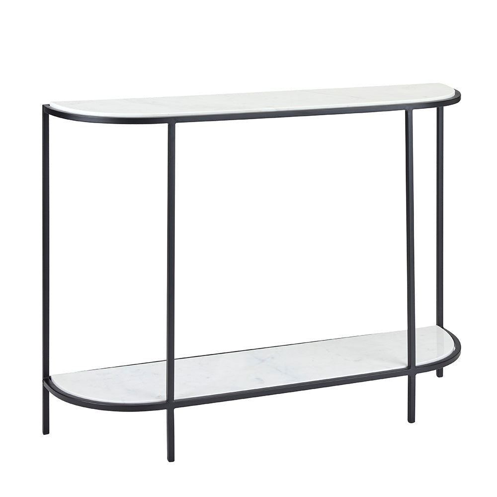 Half Round Console Table Black - modern black console table | Image 1 | InSTYLE Home & Rugs