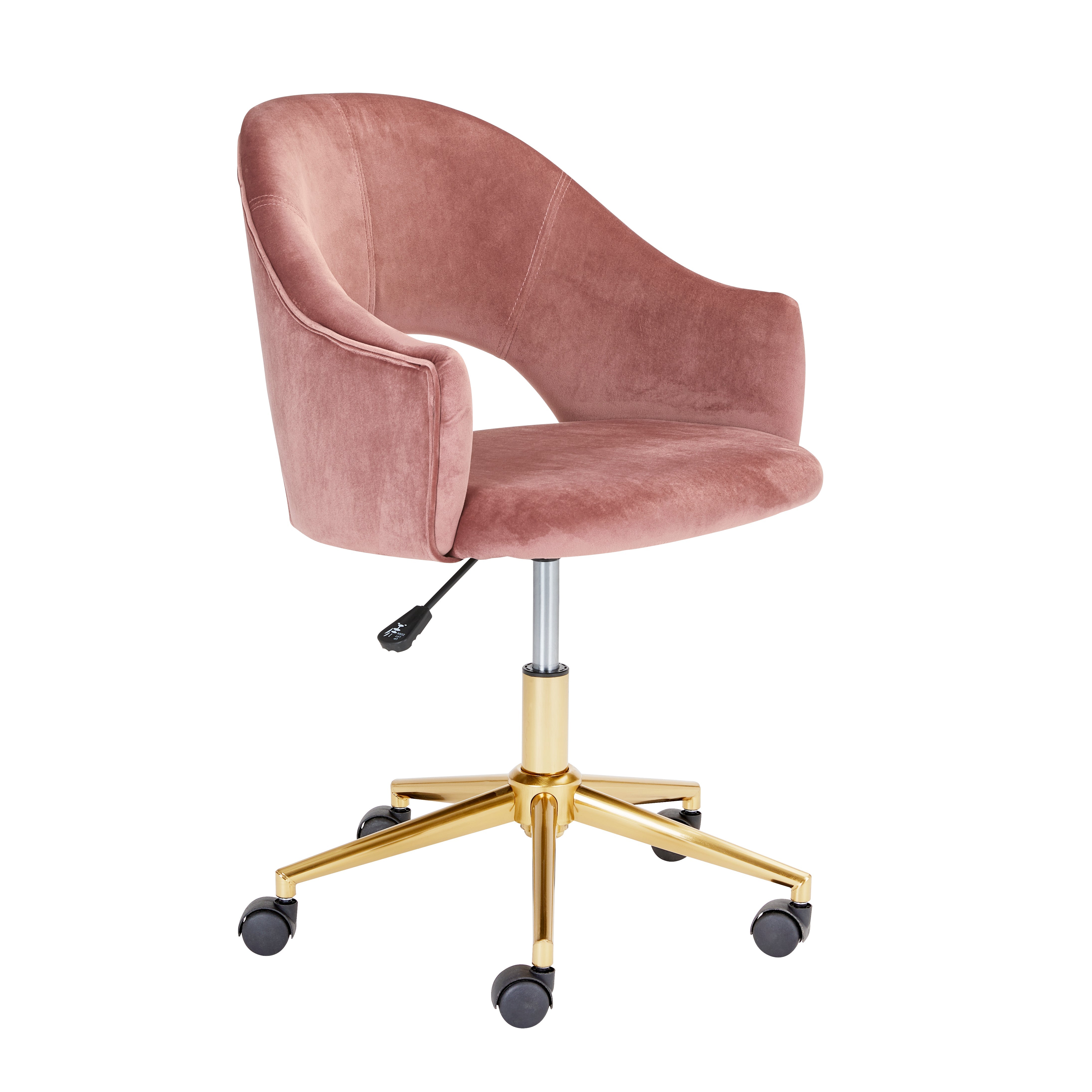 CASTELLE Gold Office Chair White PU | InSTYLE Home & Rugs