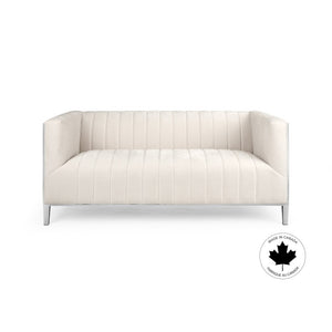 CONRAD Loveseat GY-LS-7992 Silver Satin w/ steel frame - perfect for small spaces or as an accent in larger rooms | Image 2 | InSTYLE Home & Rugs