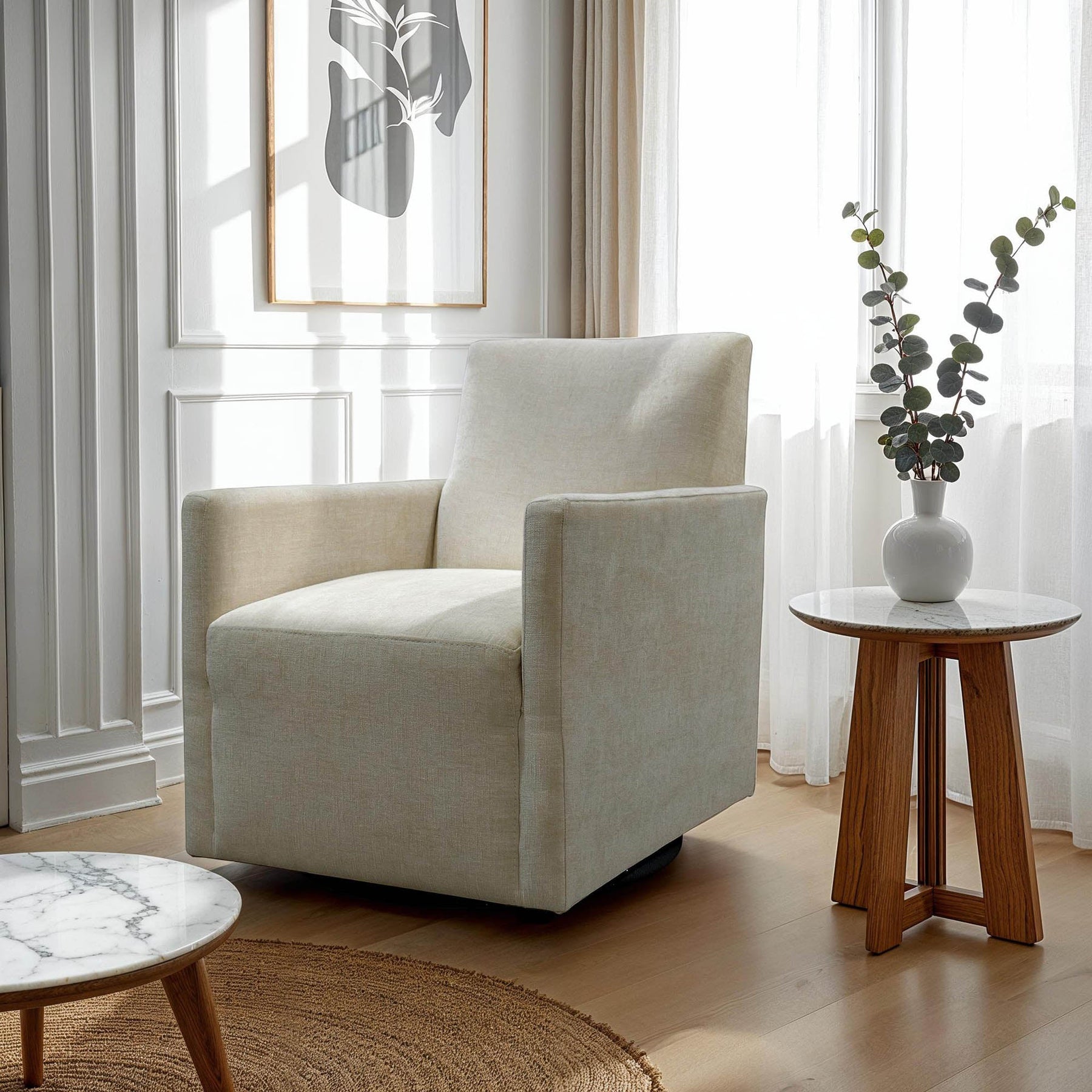 Riley Swivel Club Chair - durable construction for long-lasting use | Image 2 | InSTYLE Home & Rugs