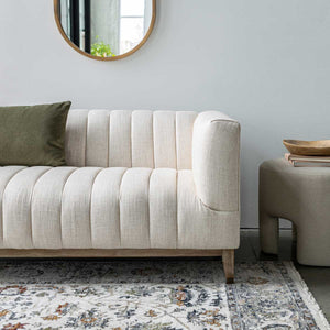 Elliot 2-Seat Sofa in cream performance fabric with oak legs | InSTYLE Home & Rugs