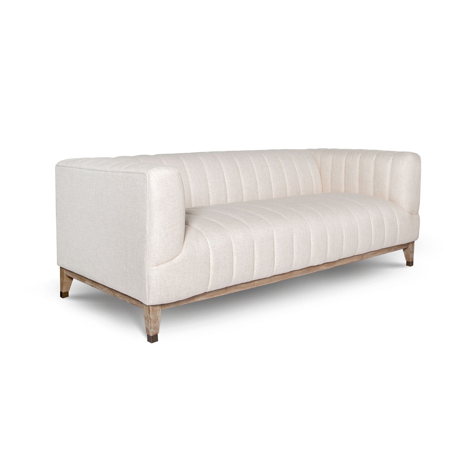 Elliot 2-Seat Sofa in cream performance fabric with oak legs | InSTYLE Home & Rugs