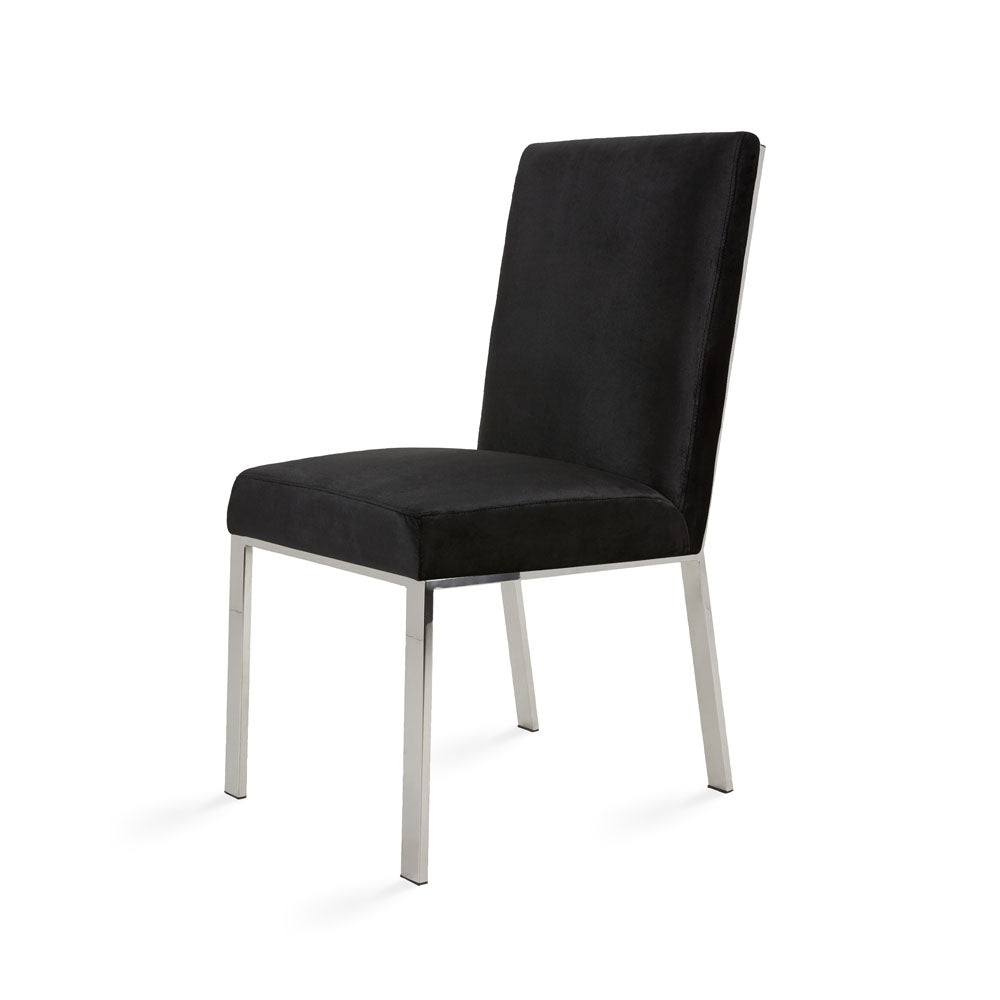 EMILIANO Dining Chair Black Velvet silver frame | InSTYLE Home & Rugs