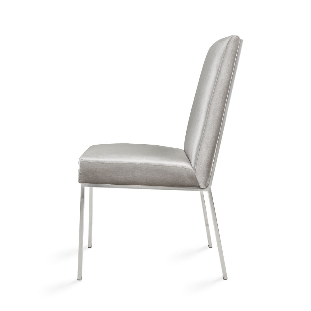 EMILIANO Dining Chair White aspen PU silver frame | InSTYLE Home & Rugs
