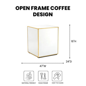 Mirror Cube/Side Table GY-ET-1364 Polished steel tube BIG size - perfect for holding drinks, lamps, and other essentials | Image 2 | InSTYLE Home & Rugs