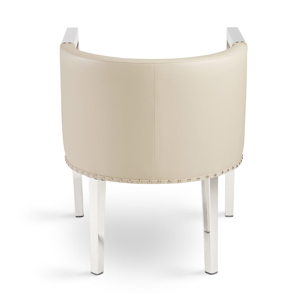 ELVIS Accent Chair Stainless Steel legs White aspen | InSTYLE Home & Rugs