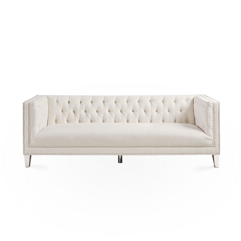 BARCELONA 3 Seat Sofa Silex Beige Fabric | InSTYLE Home & Rugs