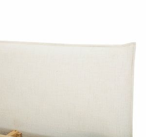 Fable upholstered bed in ecru fabric with curved footboard | InSTYLE Home & Rugs