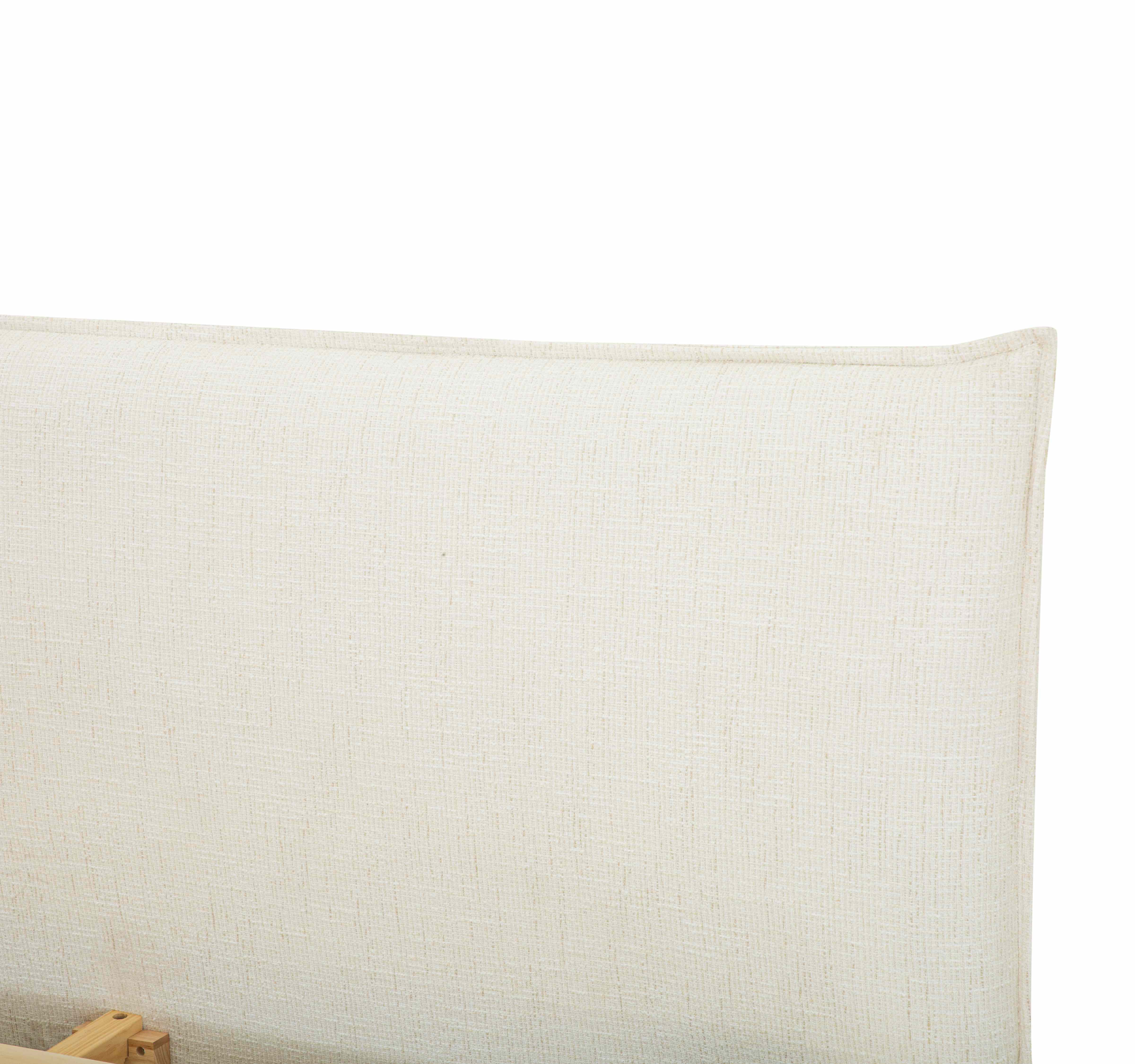Fable upholstered bed in ecru fabric with curved footboard | InSTYLE Home & Rugs
