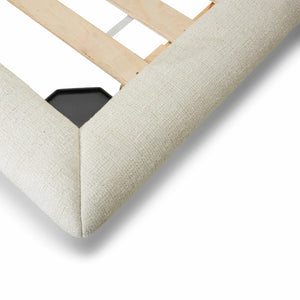 Fable upholstered bed in ecru fabric with curved footboard | InSTYLE Home & Rugs