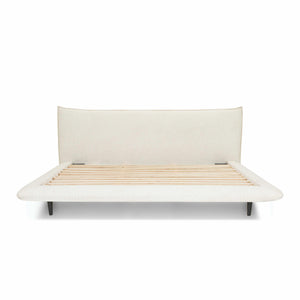 Fable upholstered bed in ecru fabric with curved footboard | InSTYLE Home & Rugs