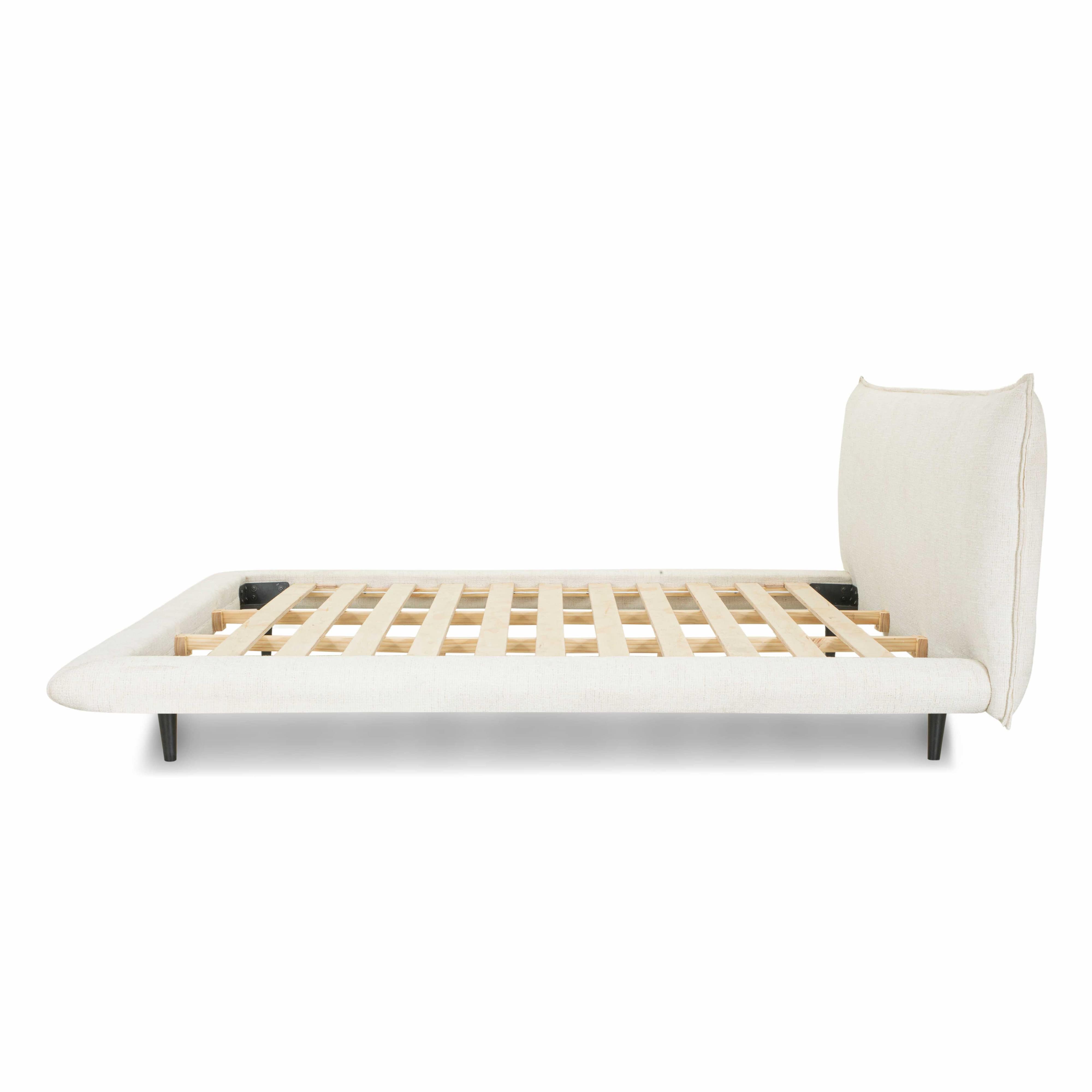 Fable upholstered bed in ecru fabric with curved footboard | InSTYLE Home & Rugs