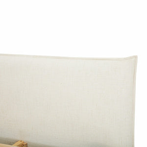 Fable upholstered bed in ecru fabric with curved footboard | InSTYLE Home & Rugs