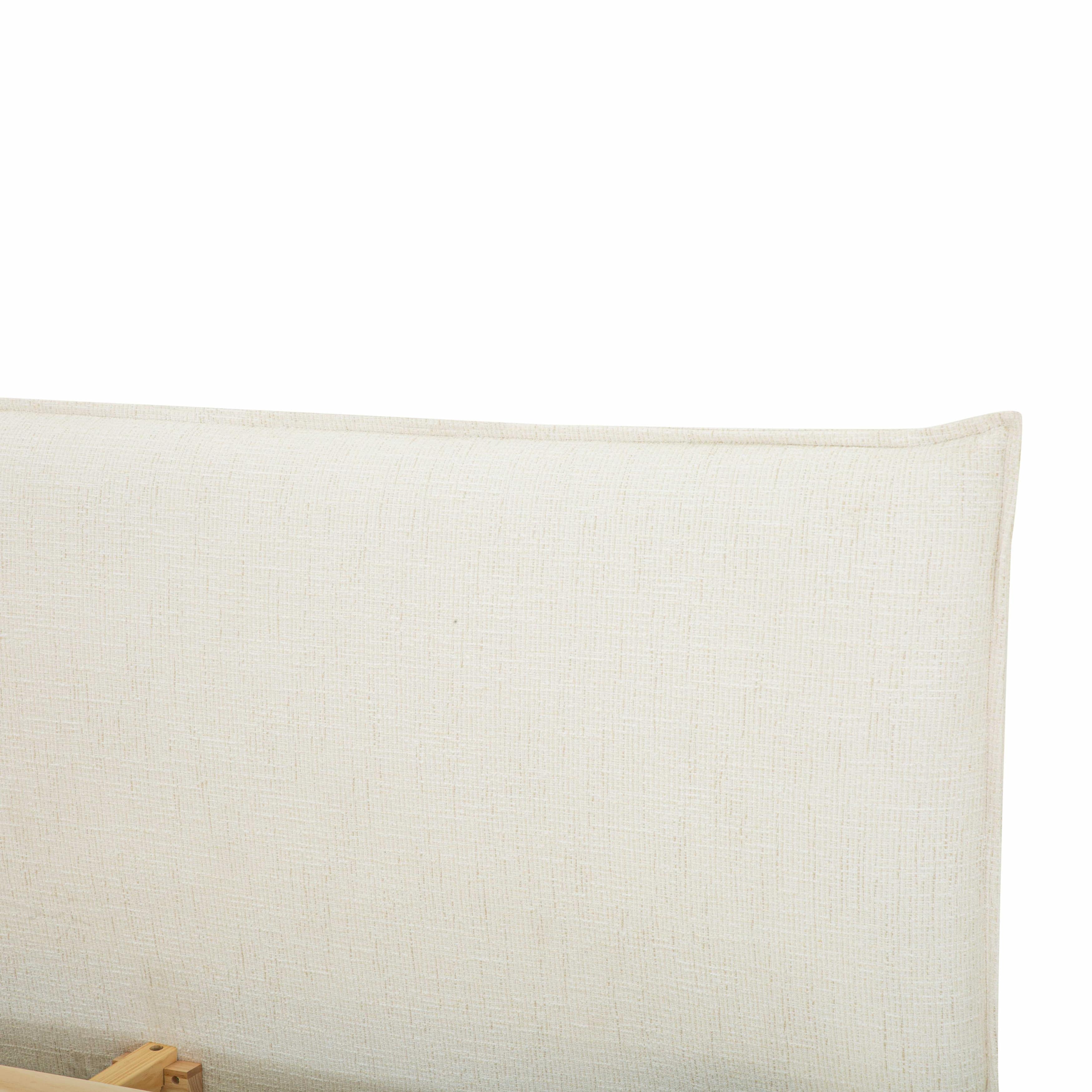 Fable upholstered bed in ecru fabric with curved footboard | InSTYLE Home & Rugs