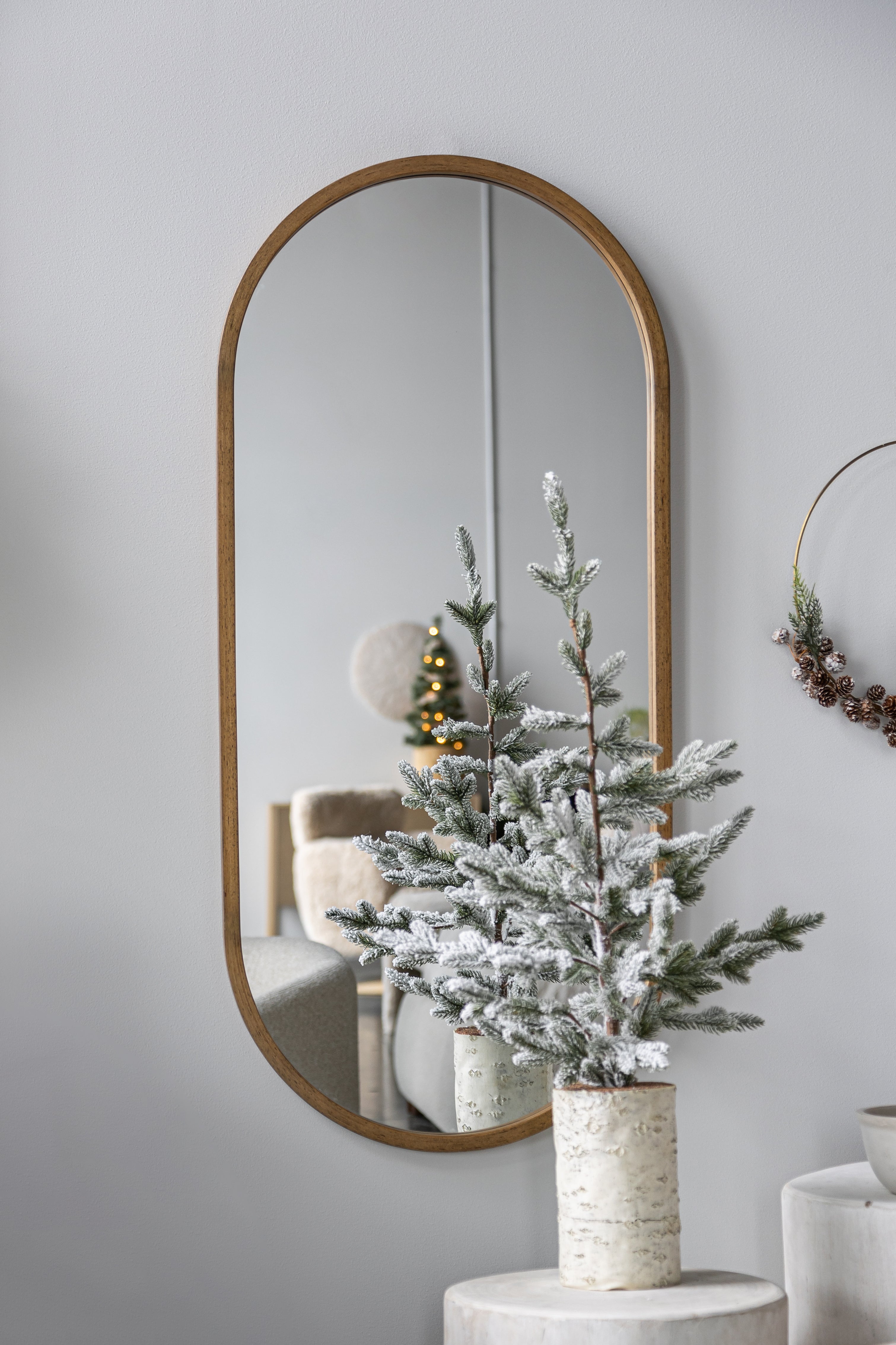 Fawn Oval Mirror — Natural Wood-Framed Oval Mirror - natural wood-framed oval mirror in small and large sizes | Image 8 | InSTYLE Home & Rugs