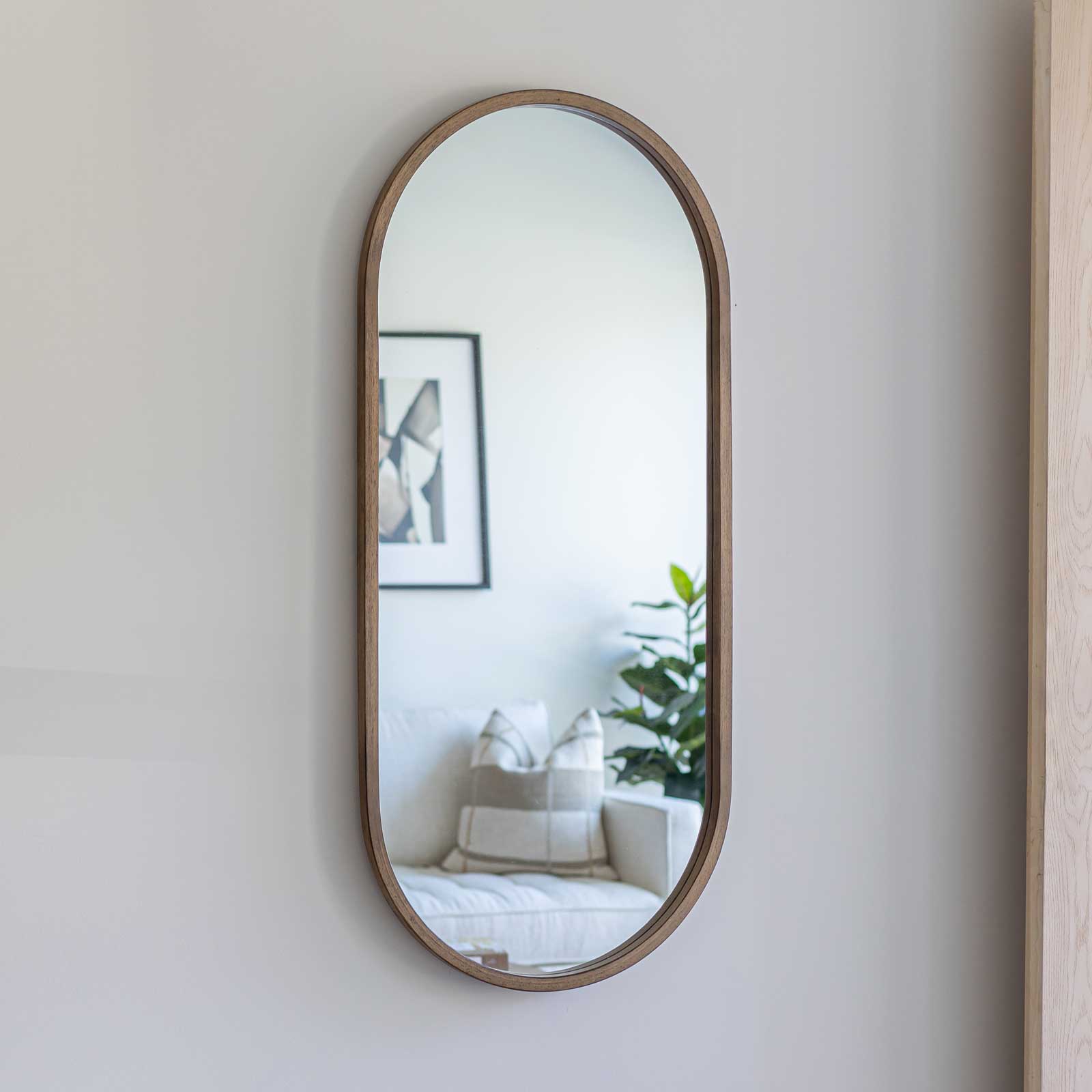 Fawn Oval Mirror — Natural Wood-Framed Oval Mirror - natural wood-framed oval mirror in small and large sizes | Image 7 | InSTYLE Home & Rugs