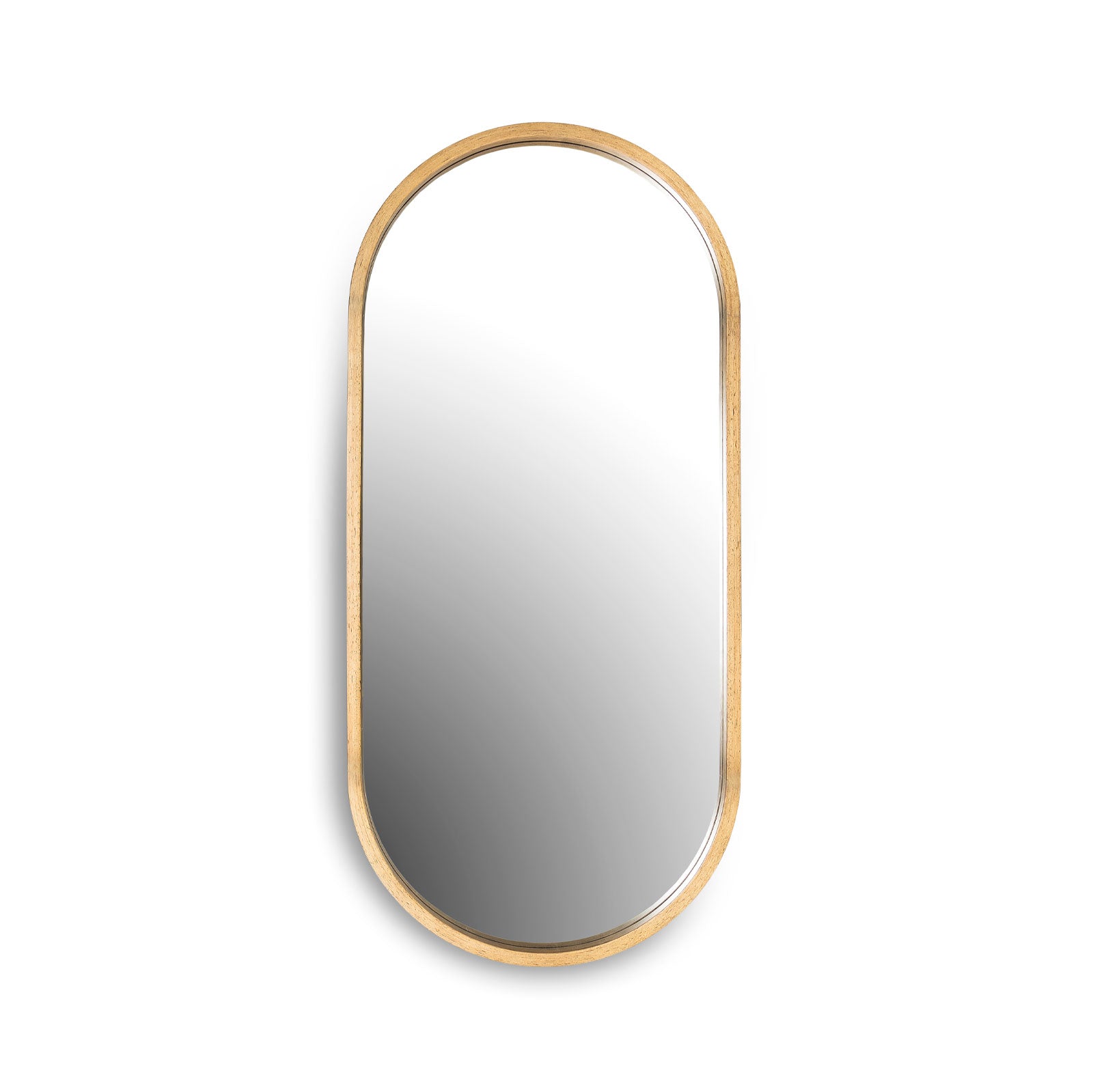 Fawn Oval Mirror in a natural wood frame | InSTYLE Home & Rugs