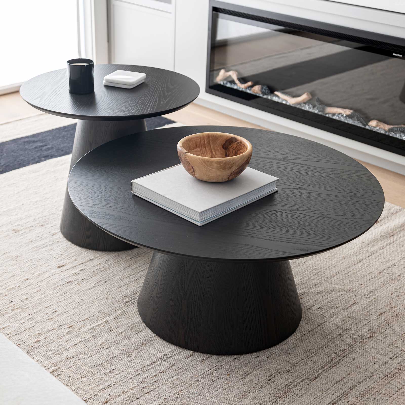 Fête Table Set — Smoked Ash Veneer Coffee & Accent Tables - smoked ash veneer coffee and accent table set | Image 9 | InSTYLE Home & Rugs