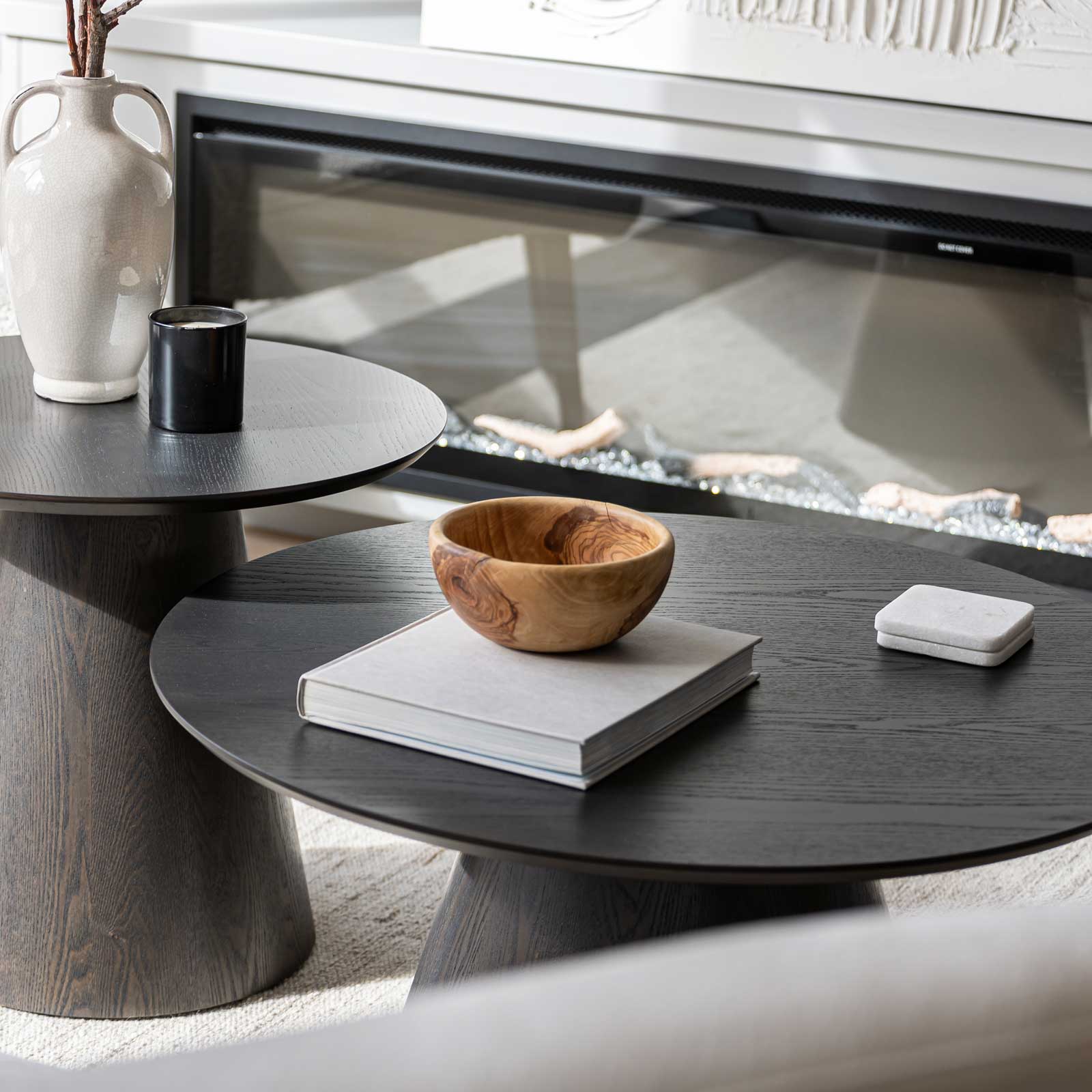 Fête Table Set — Smoked Ash Veneer Coffee & Accent Tables - smoked ash veneer coffee and accent table set | Image 15 | InSTYLE Home & Rugs
