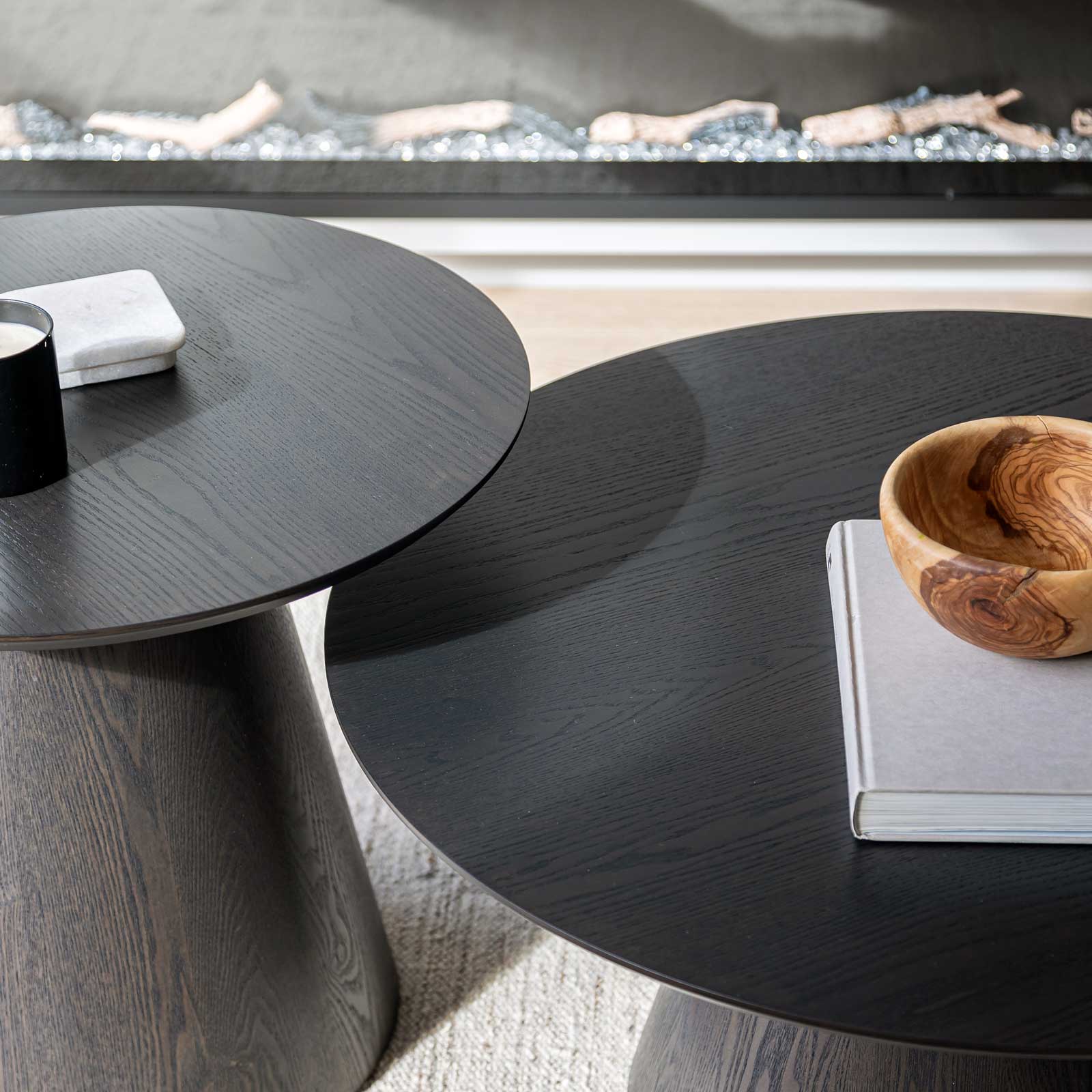 Fête Table Set — Smoked Ash Veneer Coffee & Accent Tables - smoked ash veneer coffee and accent table set | Image 13 | InSTYLE Home & Rugs