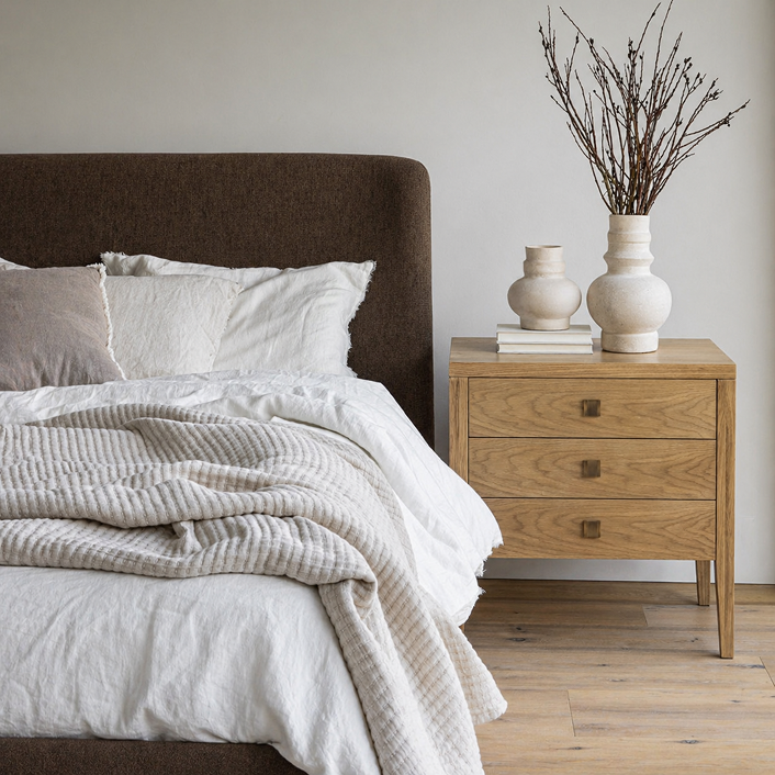 Filly upholstered bed in Velvet Coffee with curved headboard | InSTYLE Home & Rugs