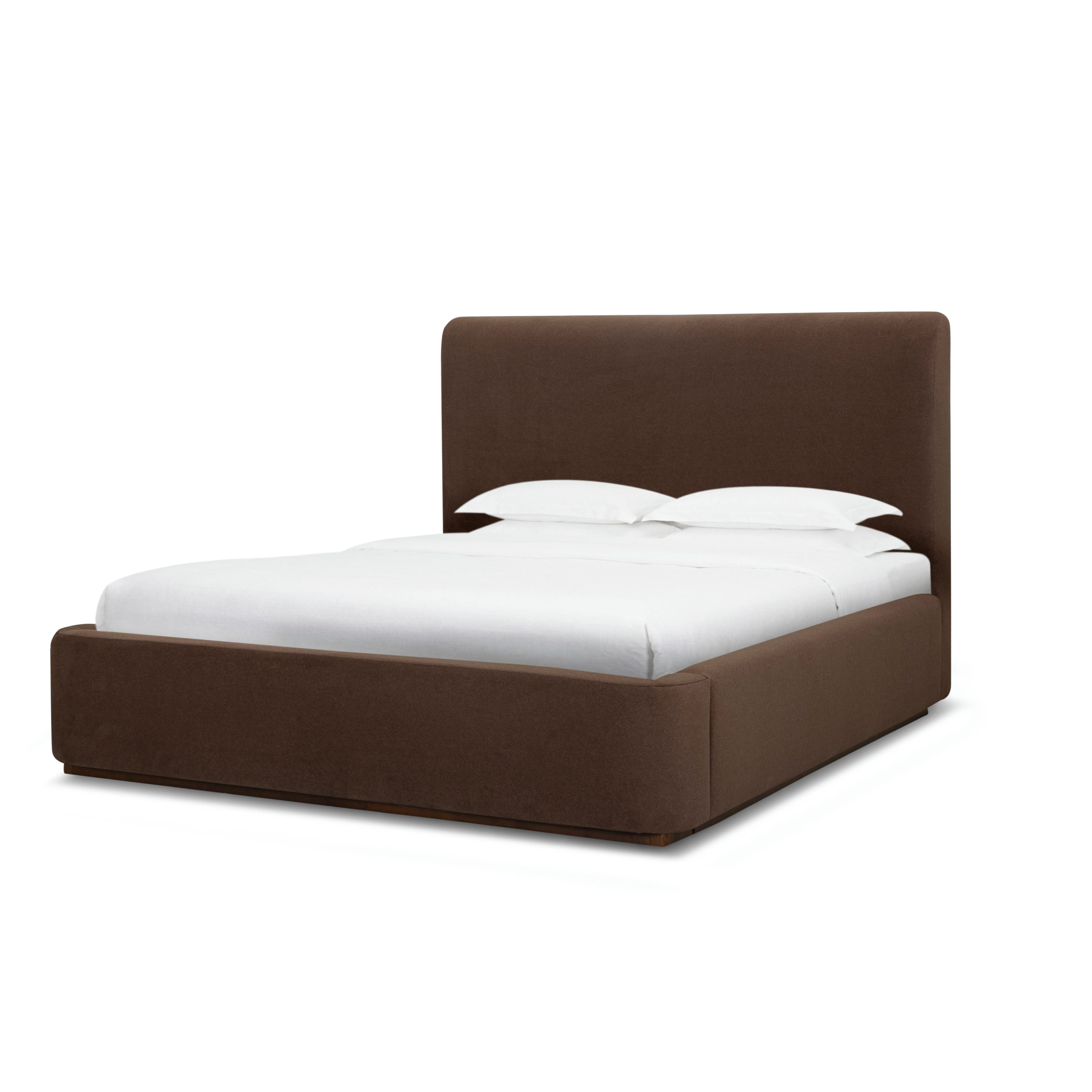 Filly upholstered bed in Velvet Coffee with curved headboard | InSTYLE Home & Rugs