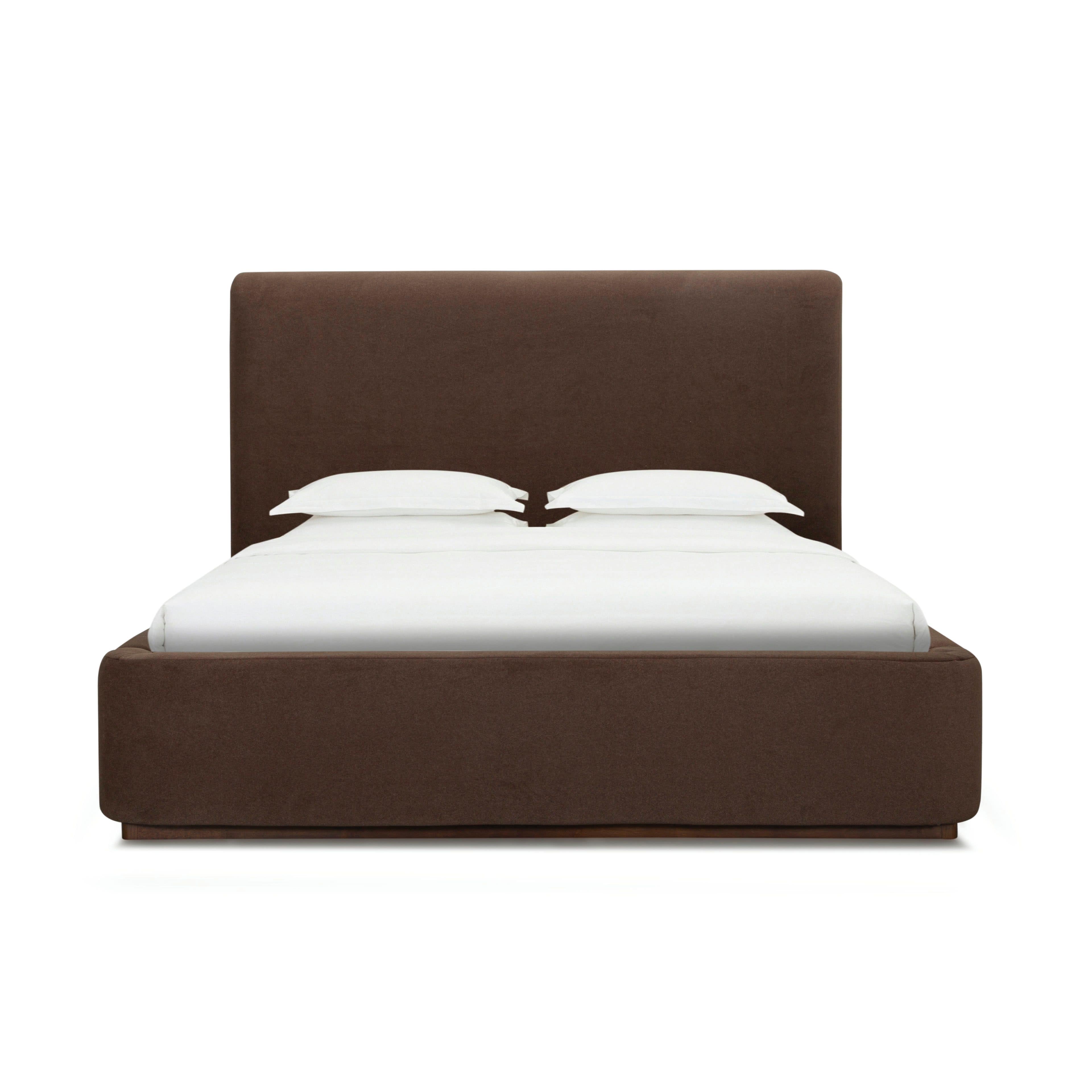 Filly upholstered bed in Velvet Coffee with curved headboard | InSTYLE Home & Rugs