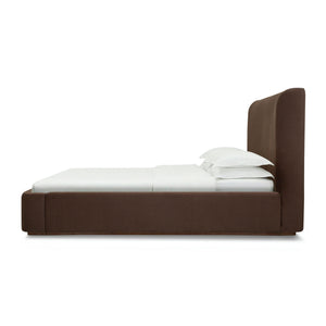 Filly upholstered bed in Velvet Coffee with curved headboard | InSTYLE Home & Rugs
