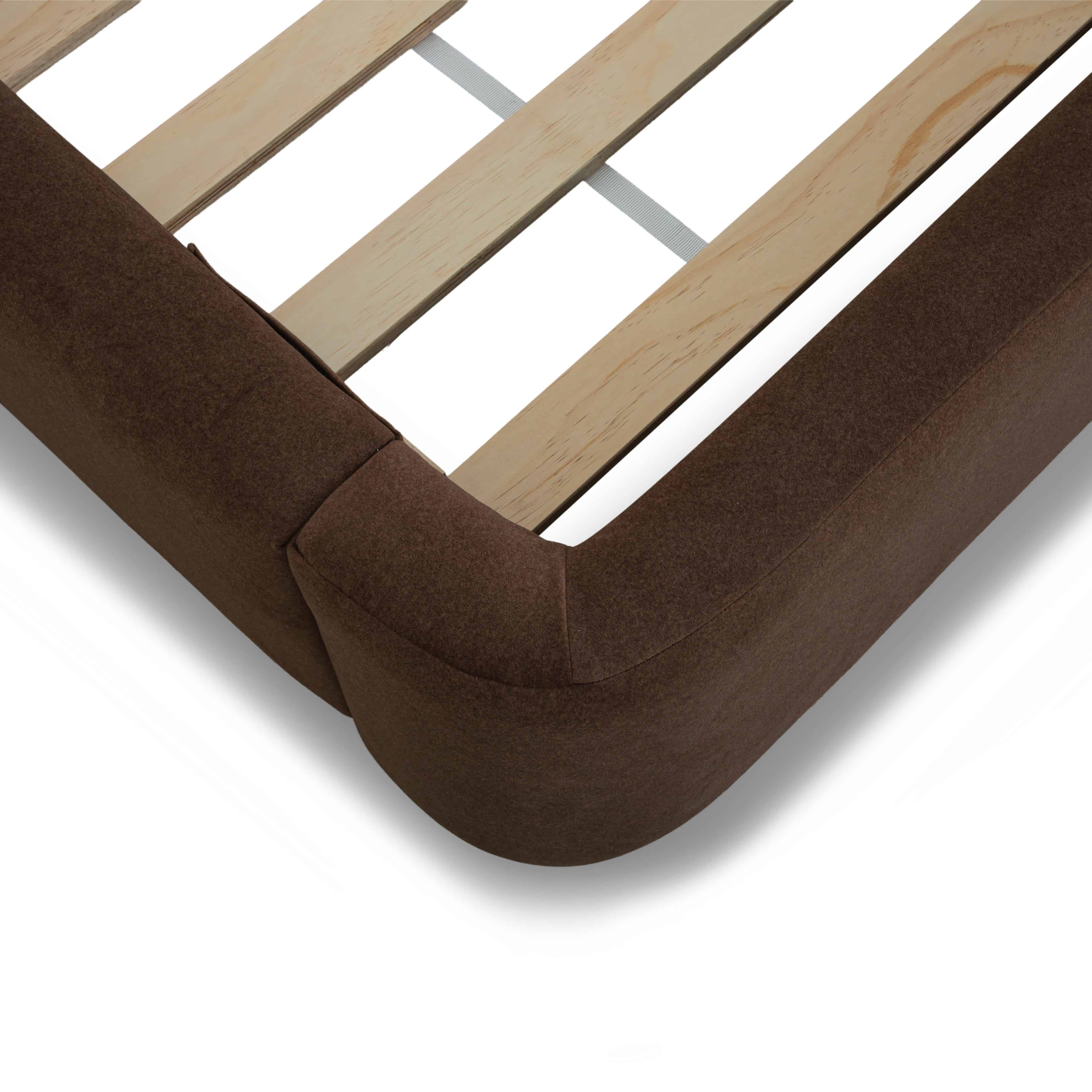 Filly upholstered bed in Velvet Coffee with curved headboard | InSTYLE Home & Rugs