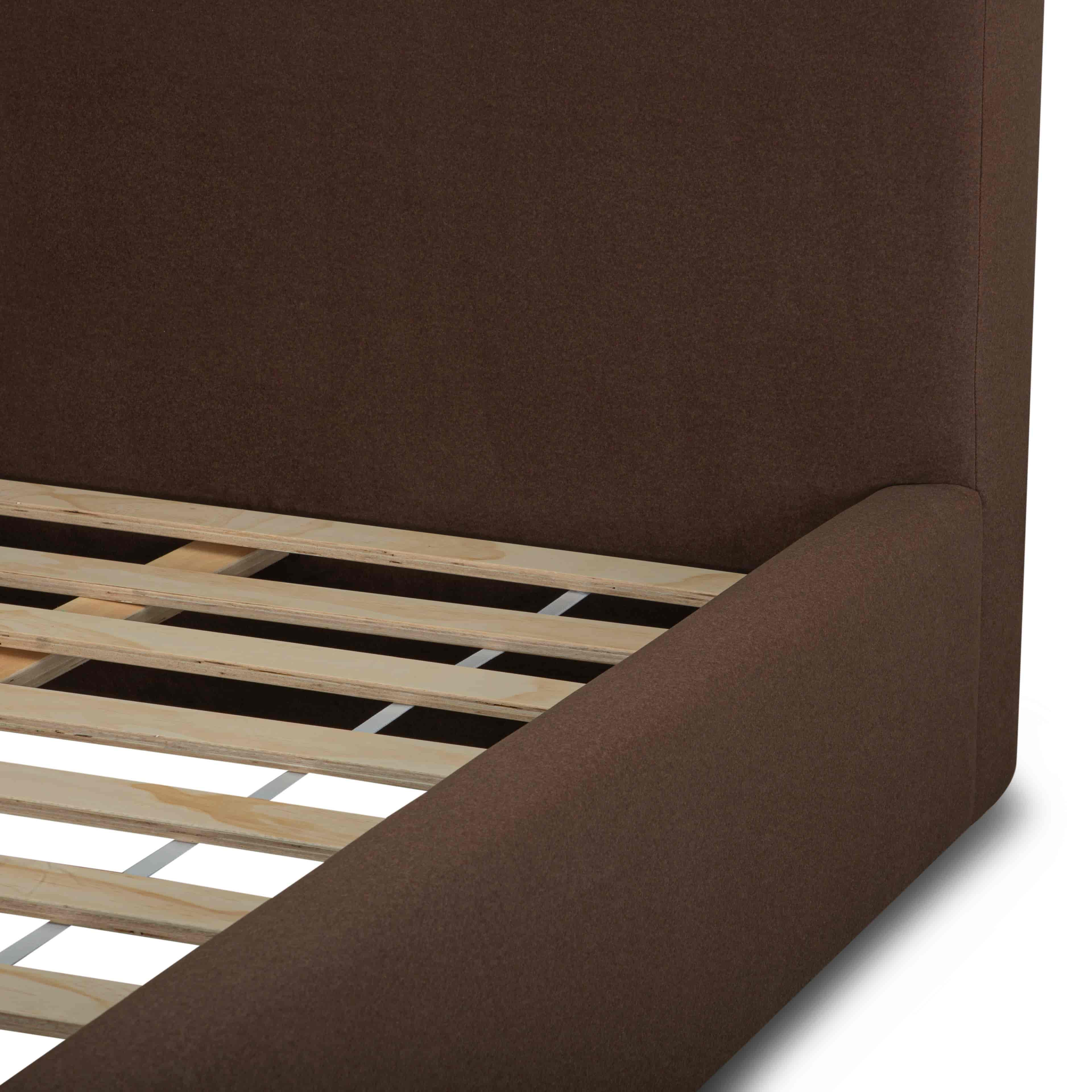 Filly upholstered bed in Velvet Coffee with curved headboard | InSTYLE Home & Rugs