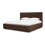 Filly Bed - velvet coffee upholstered bed with curved headboard and slat system | Image 1 | InSTYLE Home & Rugs