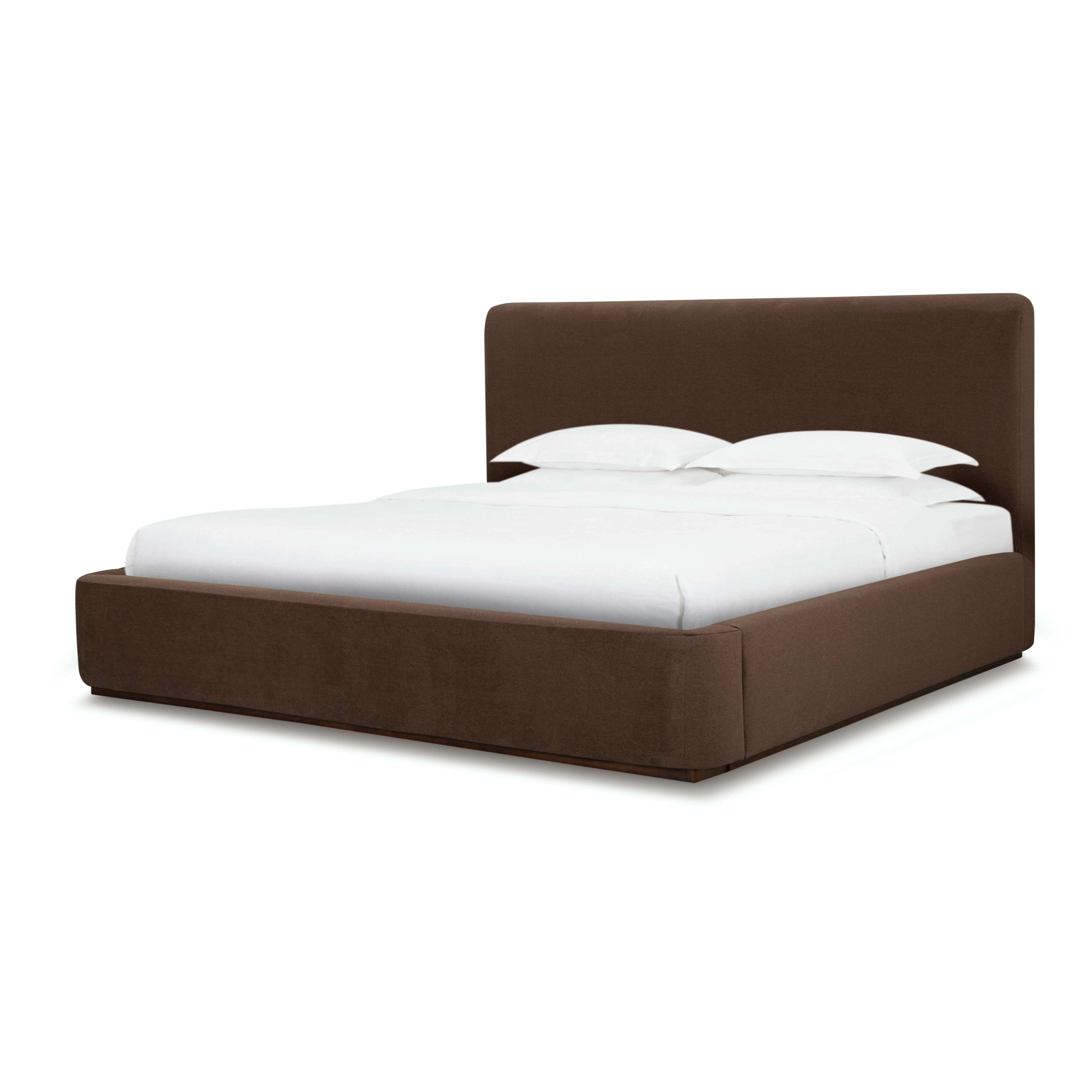 Filly upholstered bed in Velvet Coffee with curved headboard | InSTYLE Home & Rugs