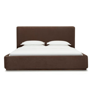 Filly upholstered bed in Velvet Coffee with curved headboard | InSTYLE Home & Rugs