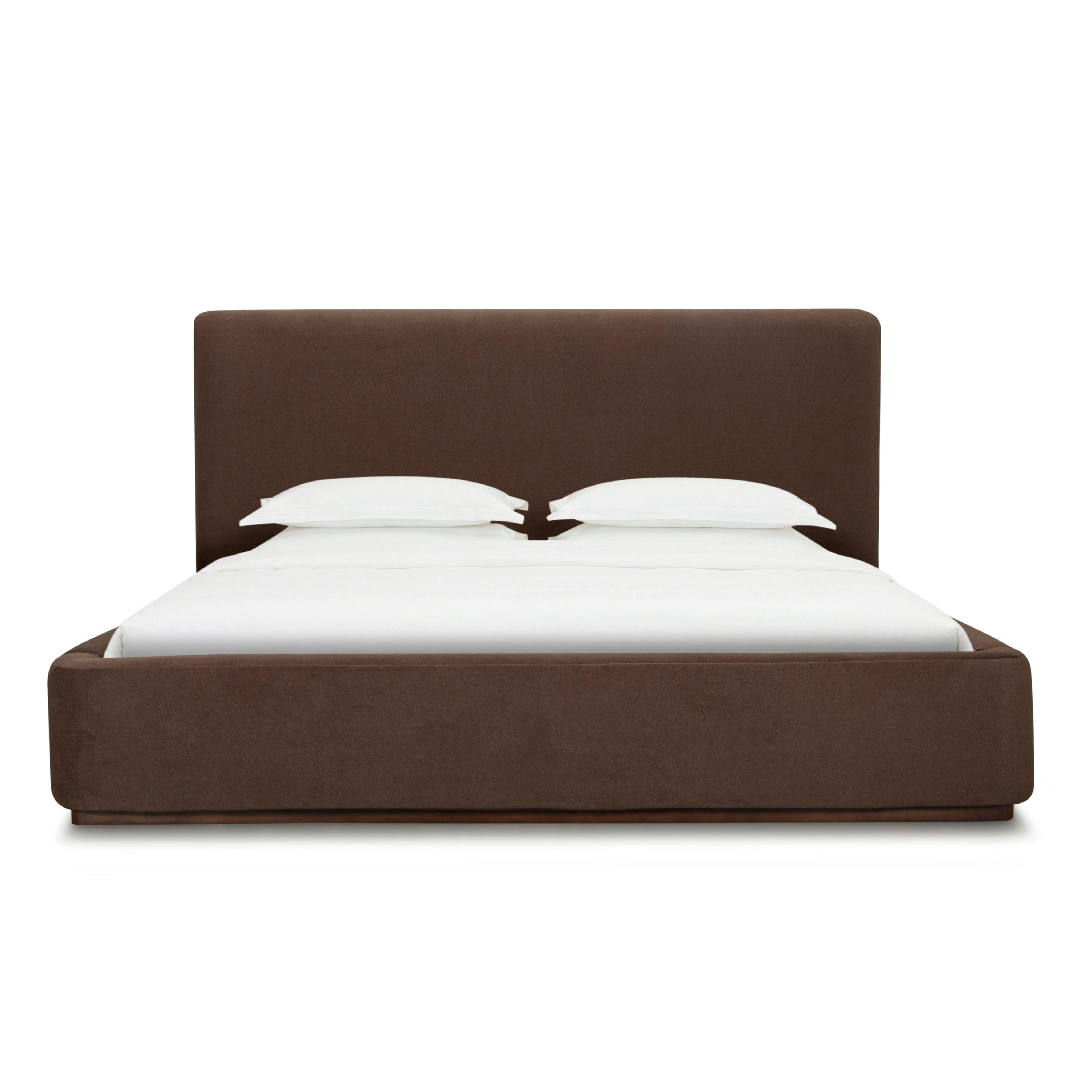 Filly upholstered bed in Velvet Coffee with curved headboard | InSTYLE Home & Rugs