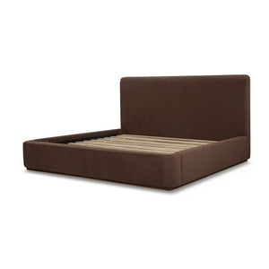 Filly upholstered bed in Velvet Coffee with curved headboard | InSTYLE Home & Rugs