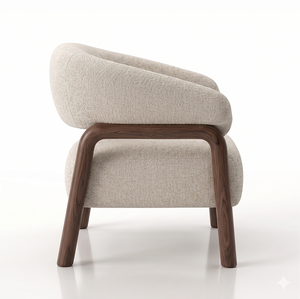 Foley Accent Chair in ecru fabric with solid wood legs | InSTYLE Home & Rugs