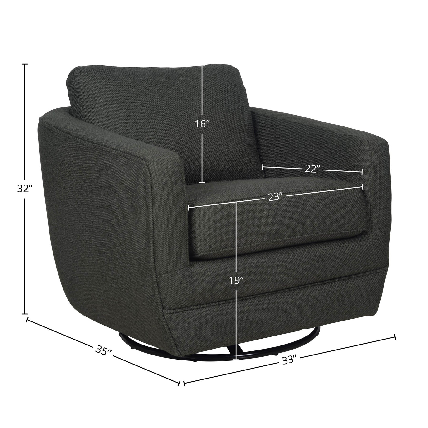 Baltimo Swivel Glider - comfortable seating for dining and office spaces | Image 3 | InSTYLE Home & Rugs
