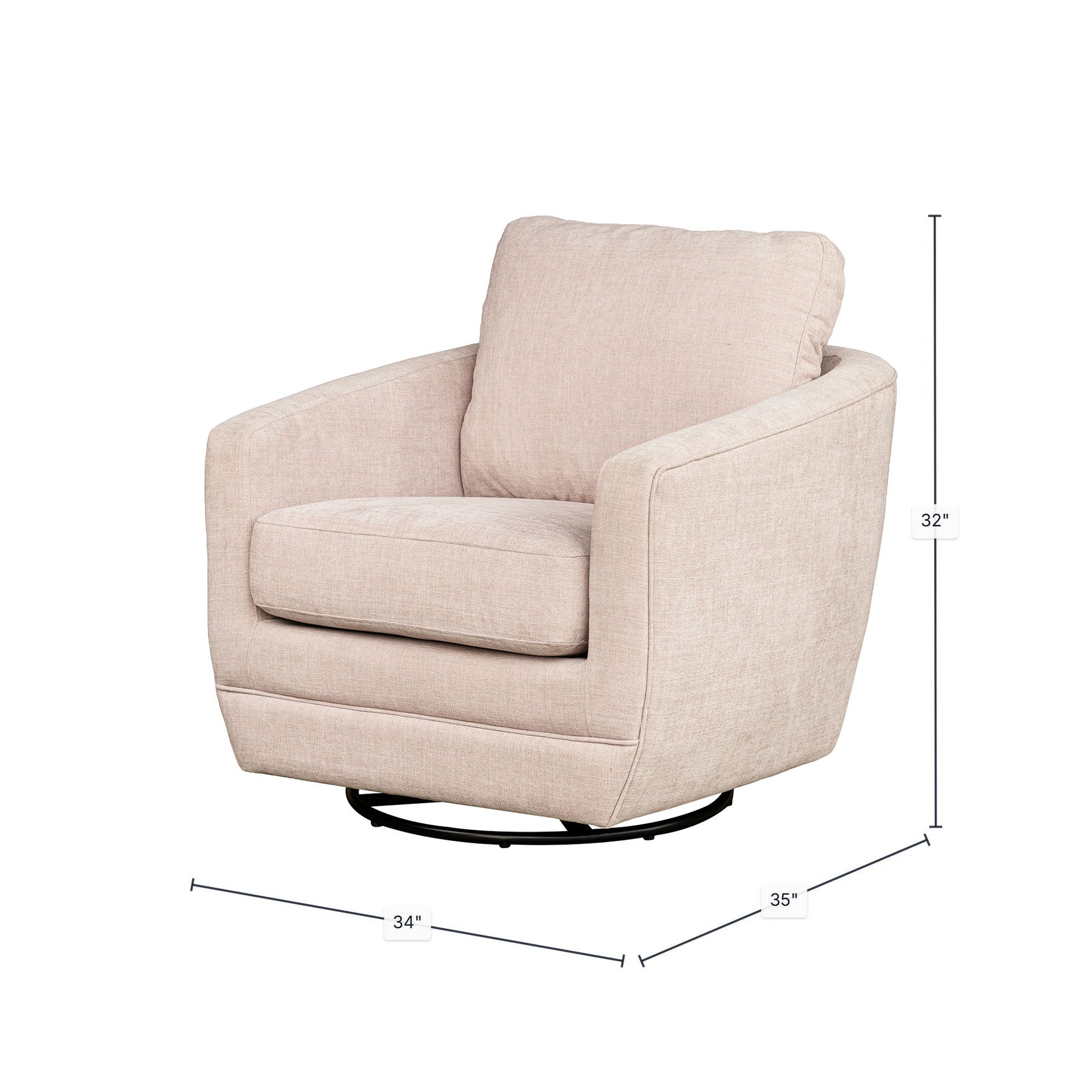Baltimo Swivel Glider - modern accent armchair for stylish interiors | Image 3 | InSTYLE Home & Rugs