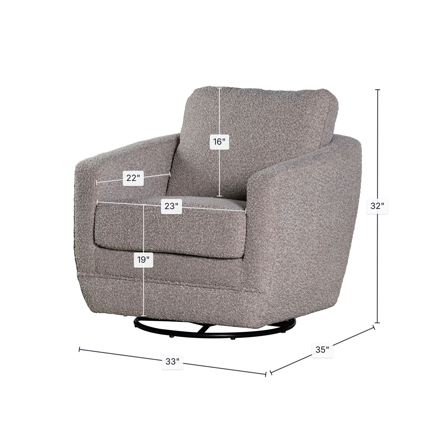 Baltimo Swivel Glider - durable construction for long-lasting use | Image 3 | InSTYLE Home & Rugs