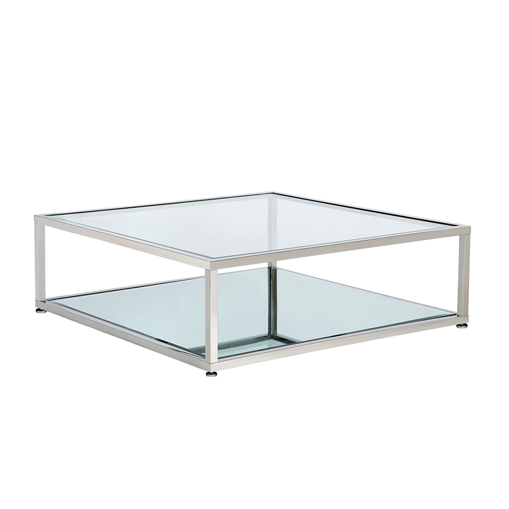 CASPIAN Coffee Table Stainless Steel, glass top mirror base - modern coffee table | Image 1 | InSTYLE Home & Rugs