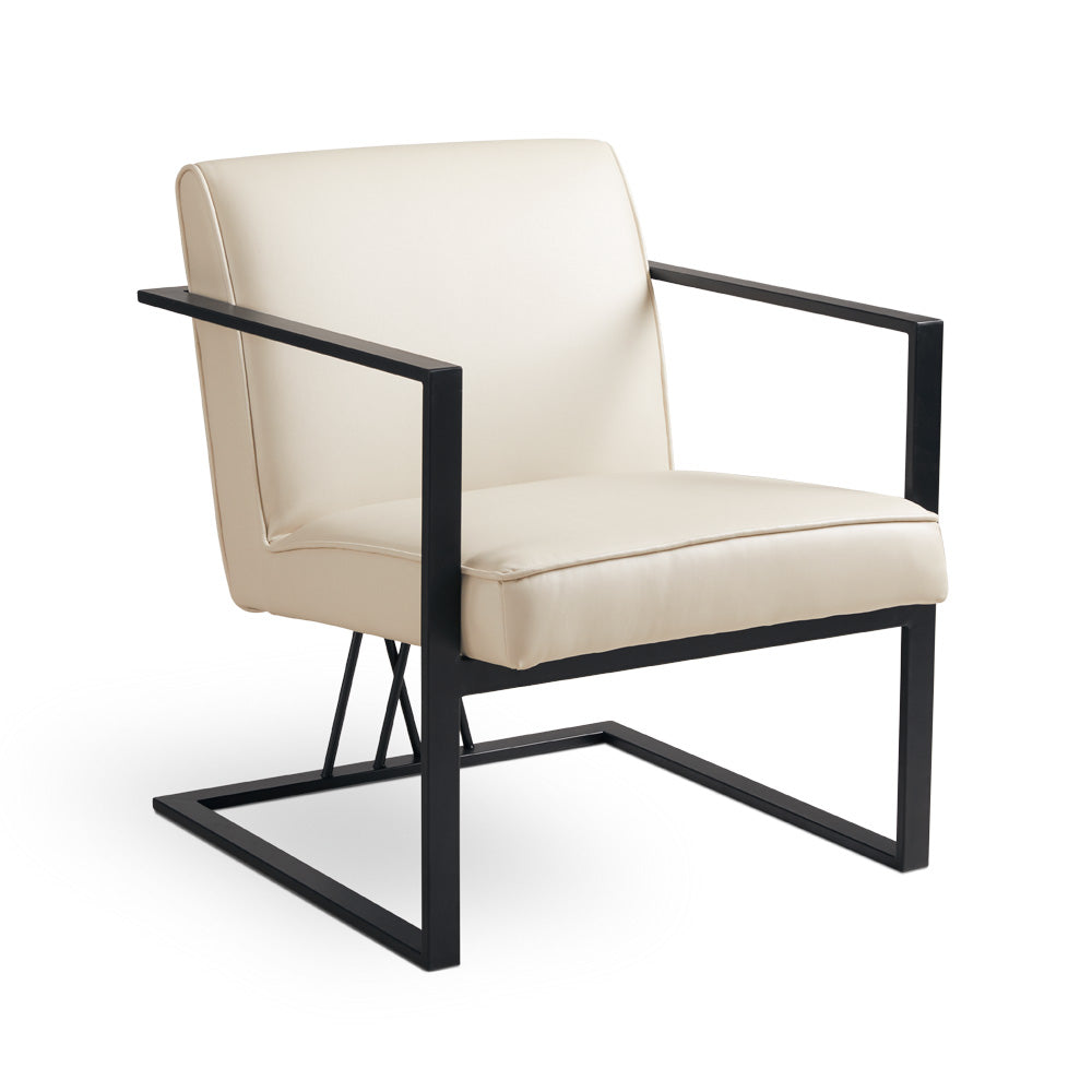 Fairmont Black Accent Chair Taupe Leatherette | InSTYLE Home & Rugs