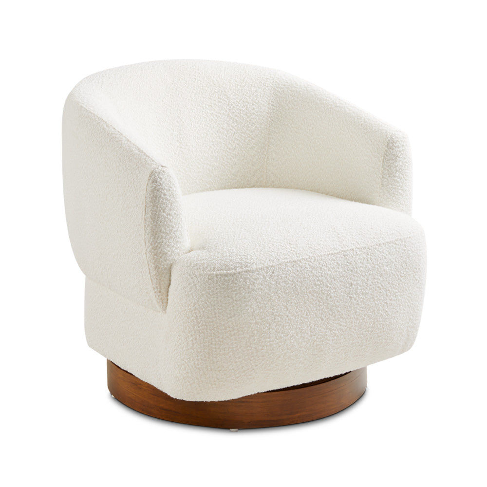 LIAM accent chair BOUCLE () fabric and LUX BROWN OAK S08 base | InSTYLE Home & Rugs